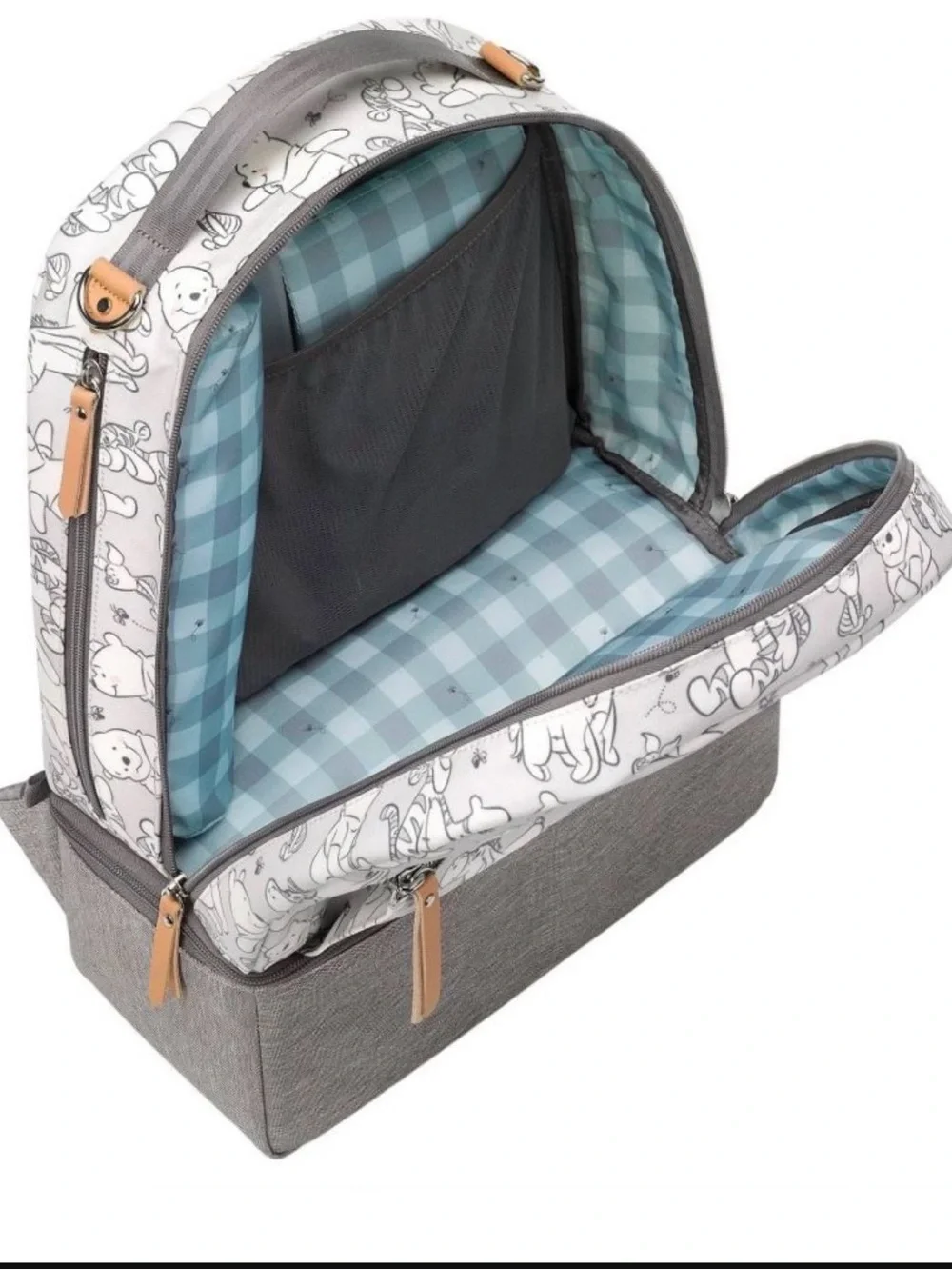 Petunia Pickle Bottom Disney gray Winnie The Pooh Zip back pack Diaper Bag
